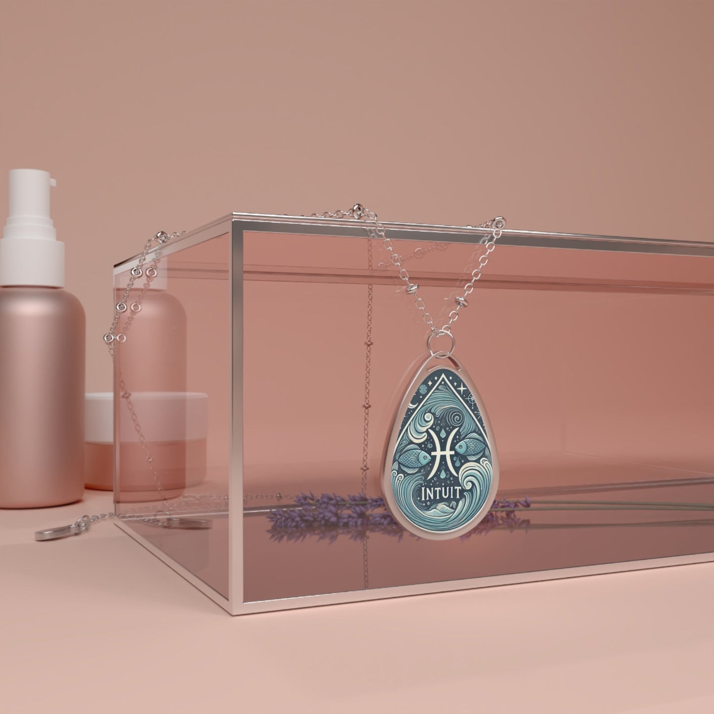 Intuit Pisces Zodiac Necklace in a Dreamy Fish Pendant with Mystic Design