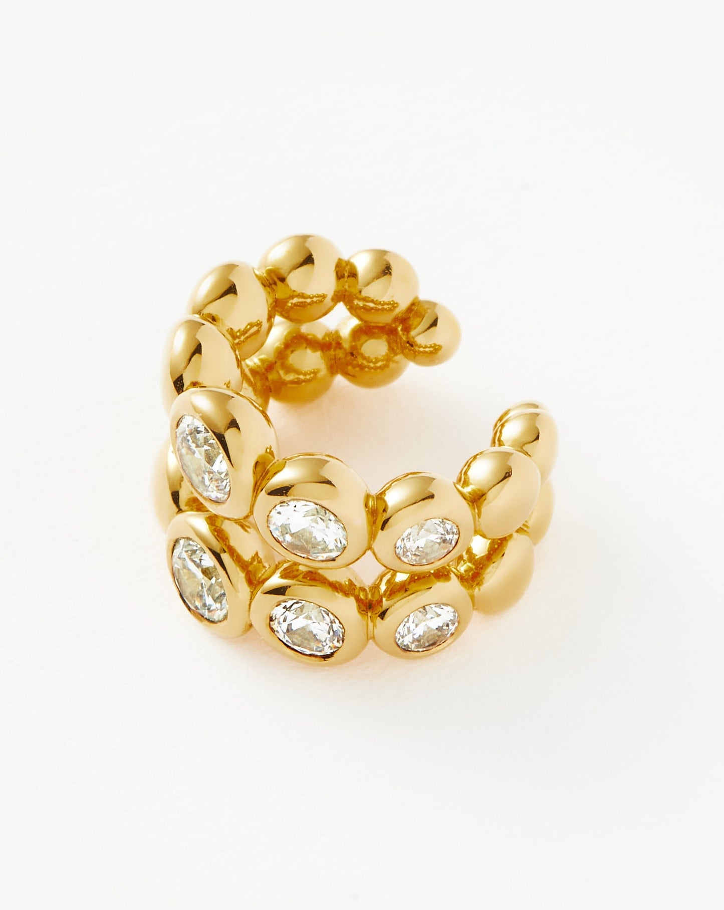 Beaded Stone Double Ear Cuff | 18ct Gold Vermeil/Cubic Zirconia