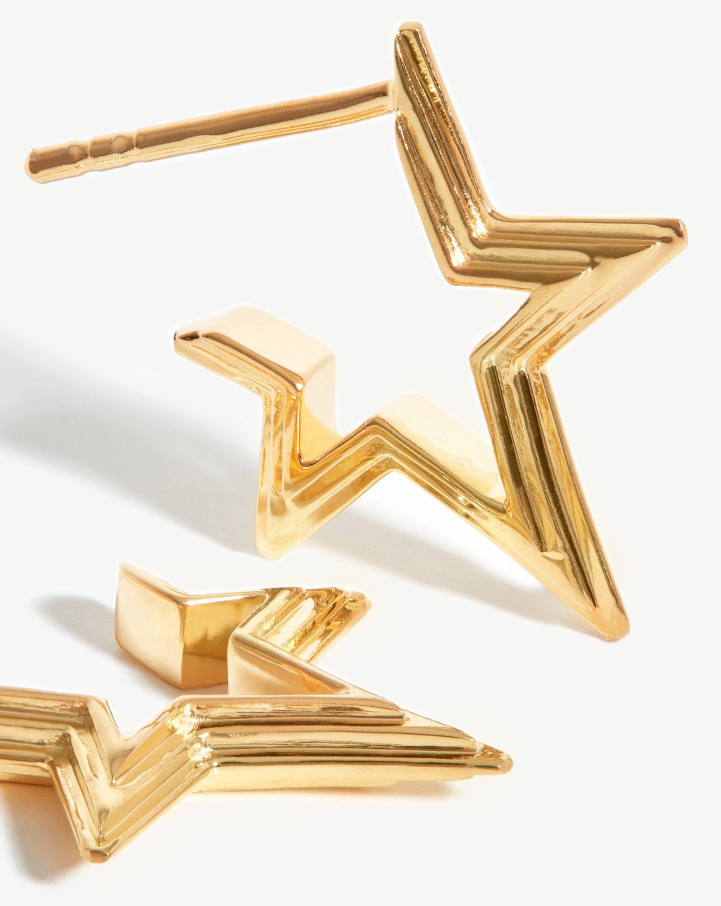 Celestial Mini Ridge Star Huggies | 18ct Gold Vermeil