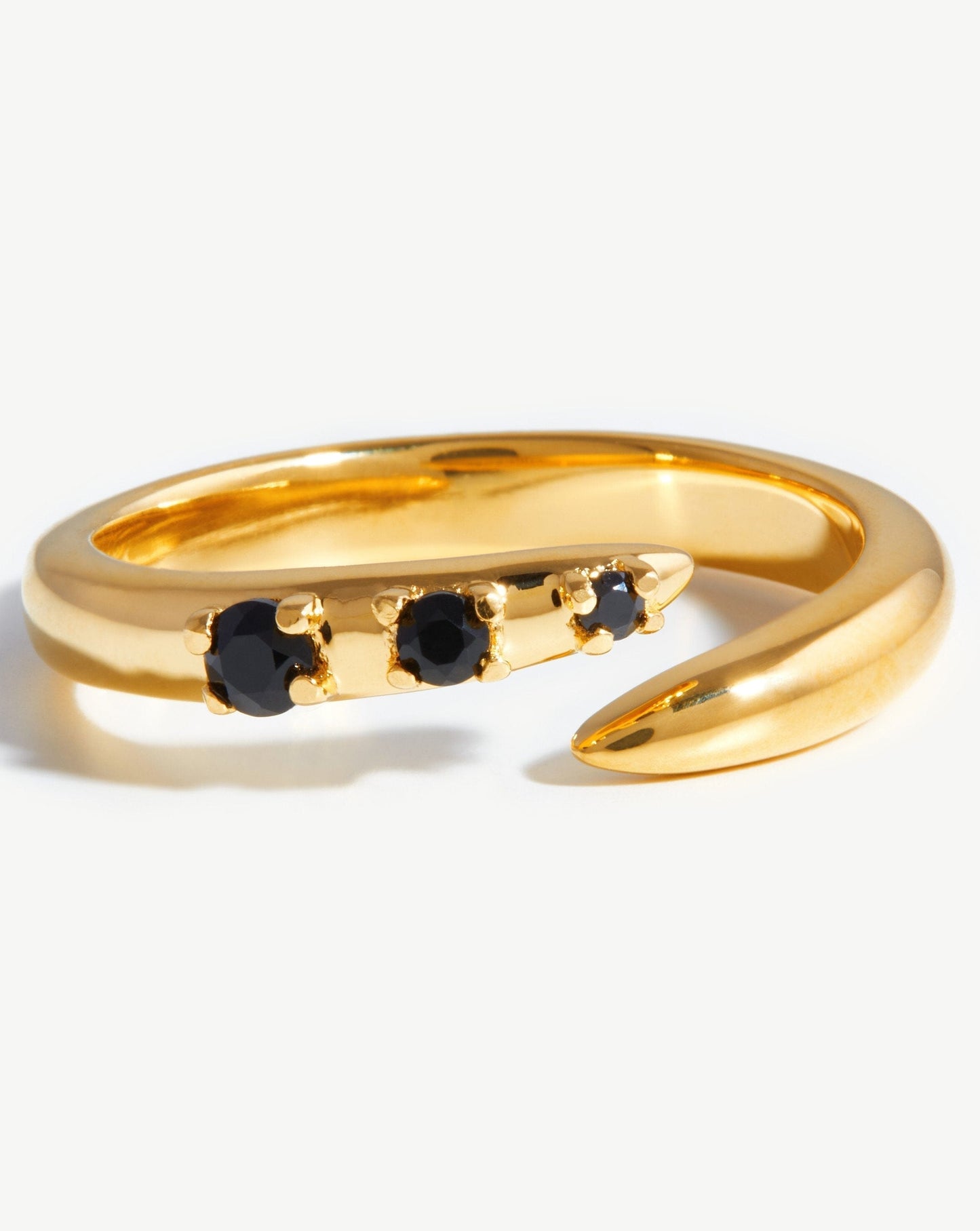 Claw Studded Ring | 18ct Gold Vermeil/Black Onyx