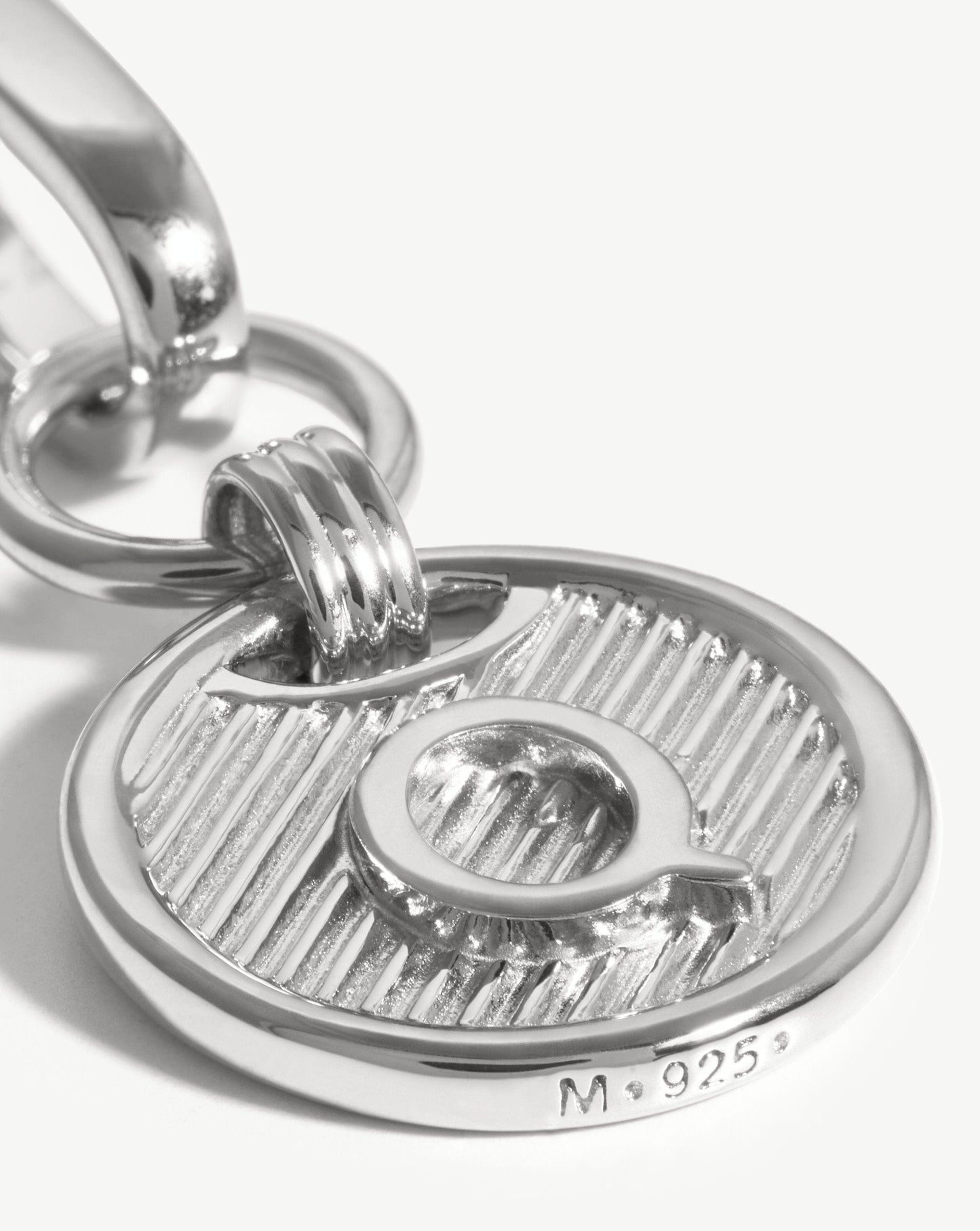 Clip-On Initial Pendant - Initial Q | Silver Plated