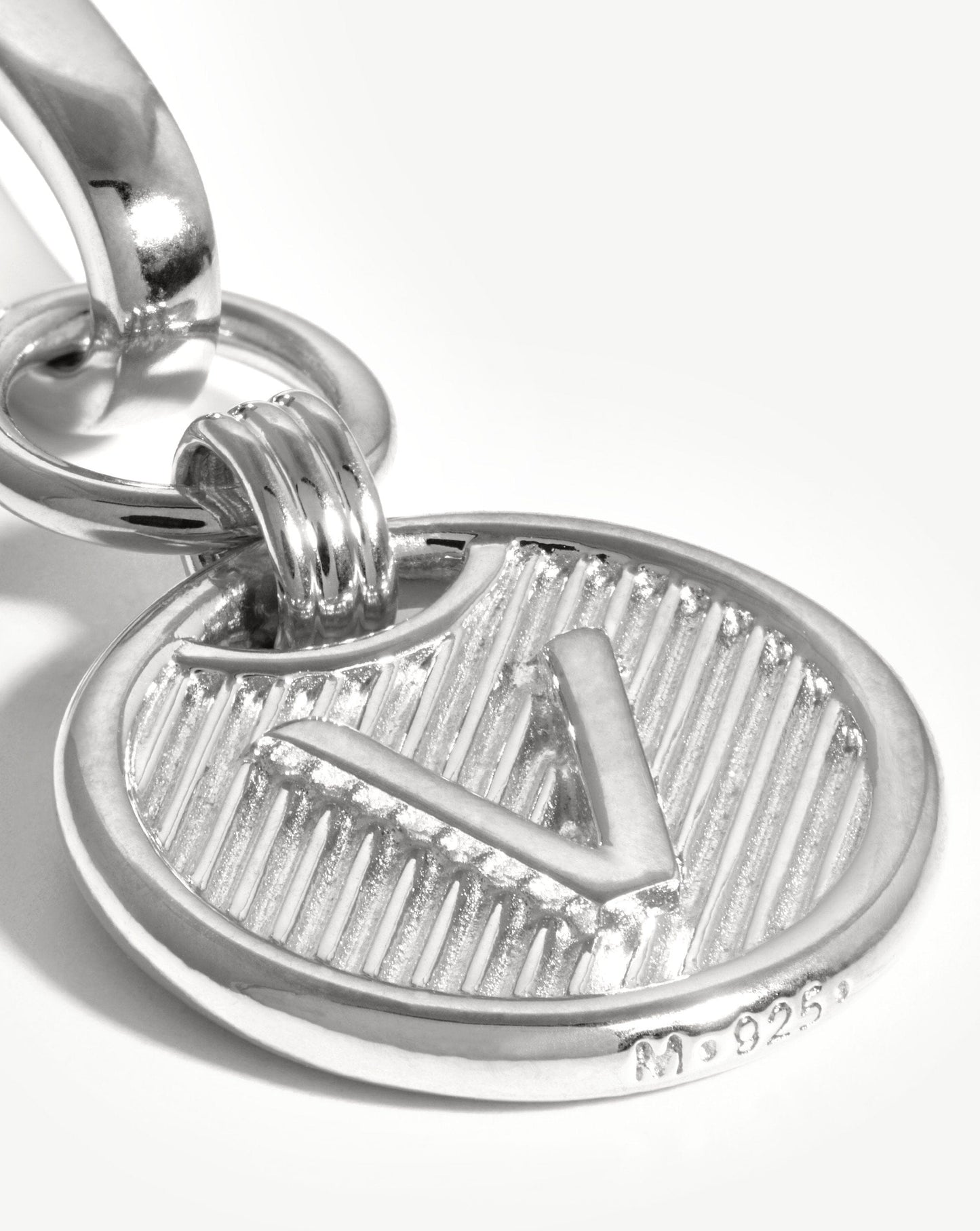 Clip-On Initial Pendant - Initial V | Silver Plated