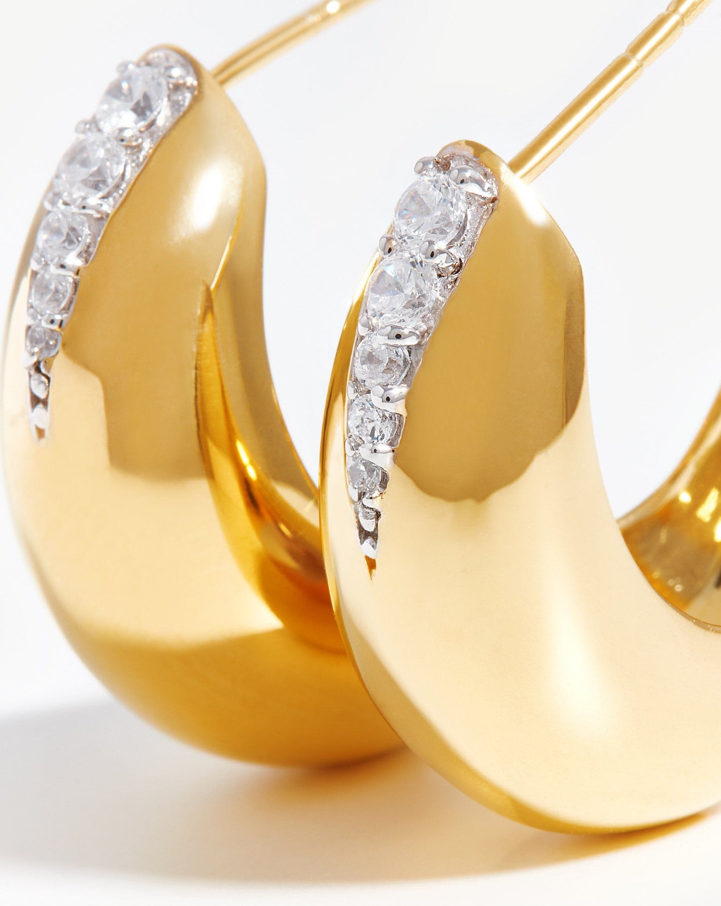 Dome Pave Hoop Earrings