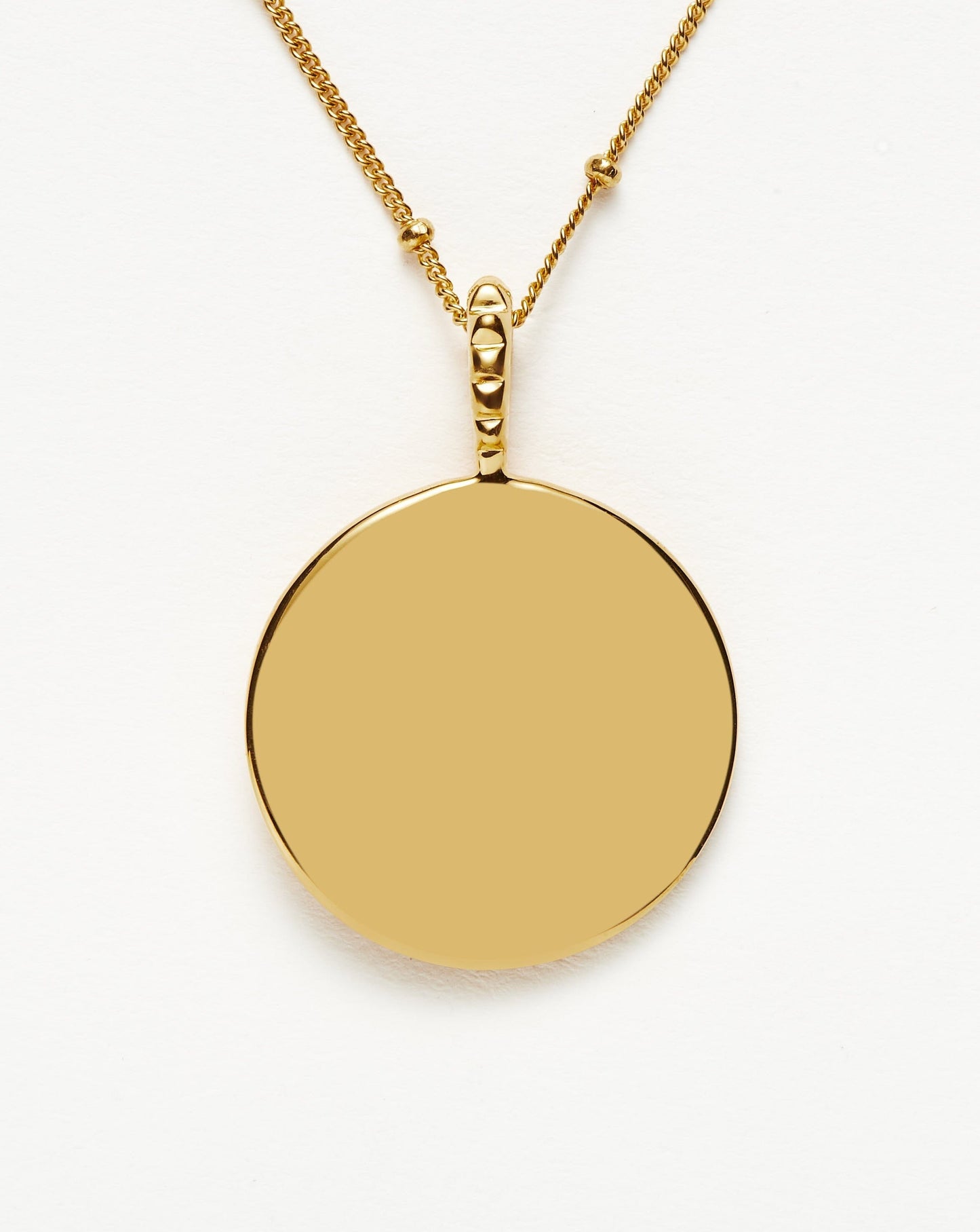 Engravable Large Round Disc Pendant | 18ct Gold Vermeil