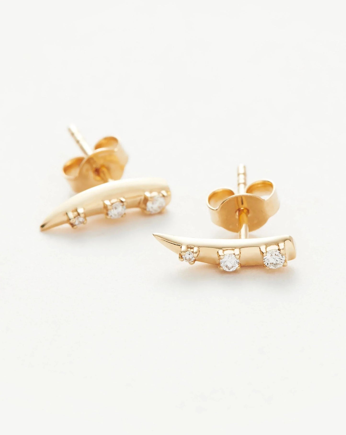 Fine Diamond Claw Stud Earrings | 14ct Solid Gold/Diamond