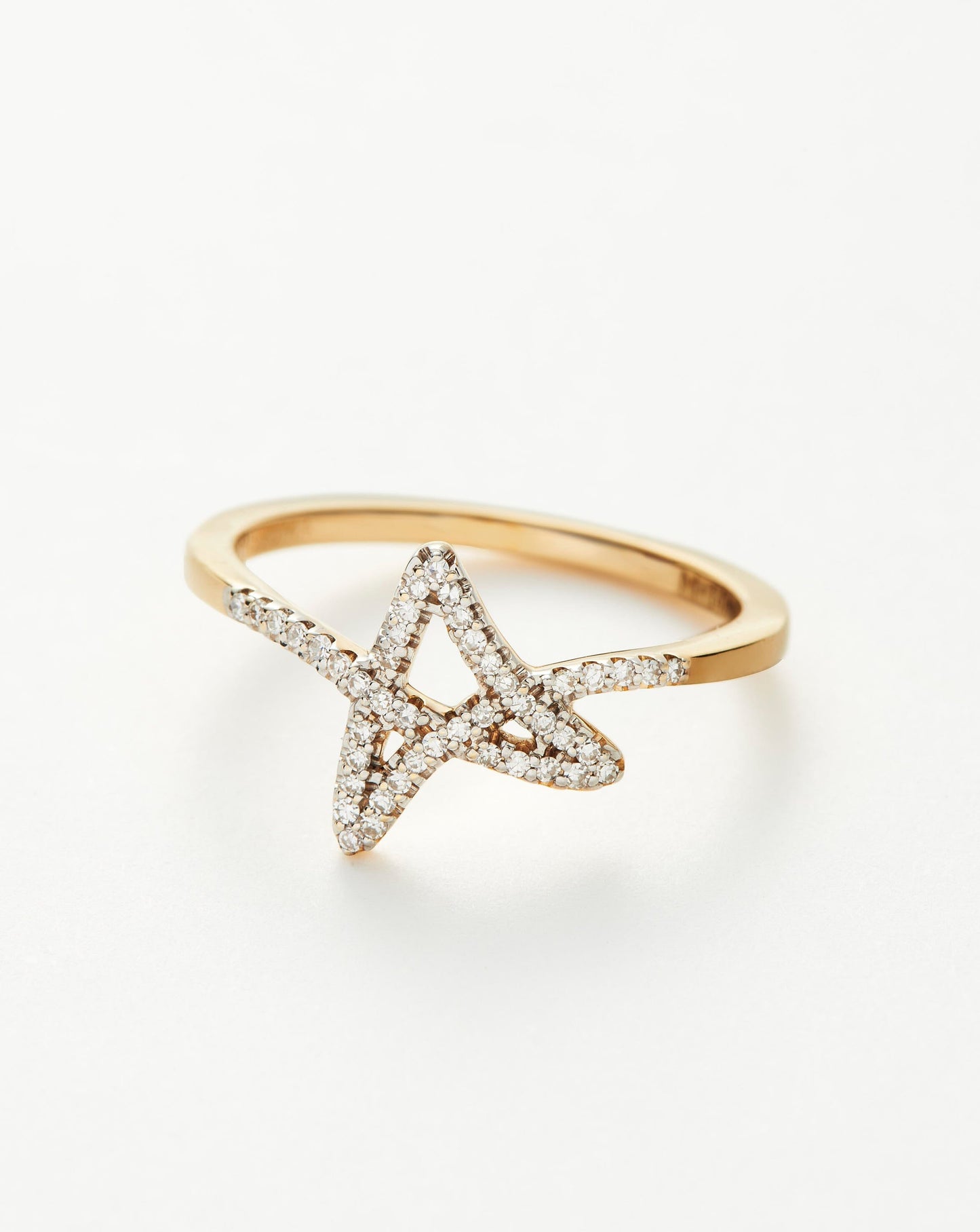 Fine Diamond Star Ring | 14ct Solid Gold/Diamond