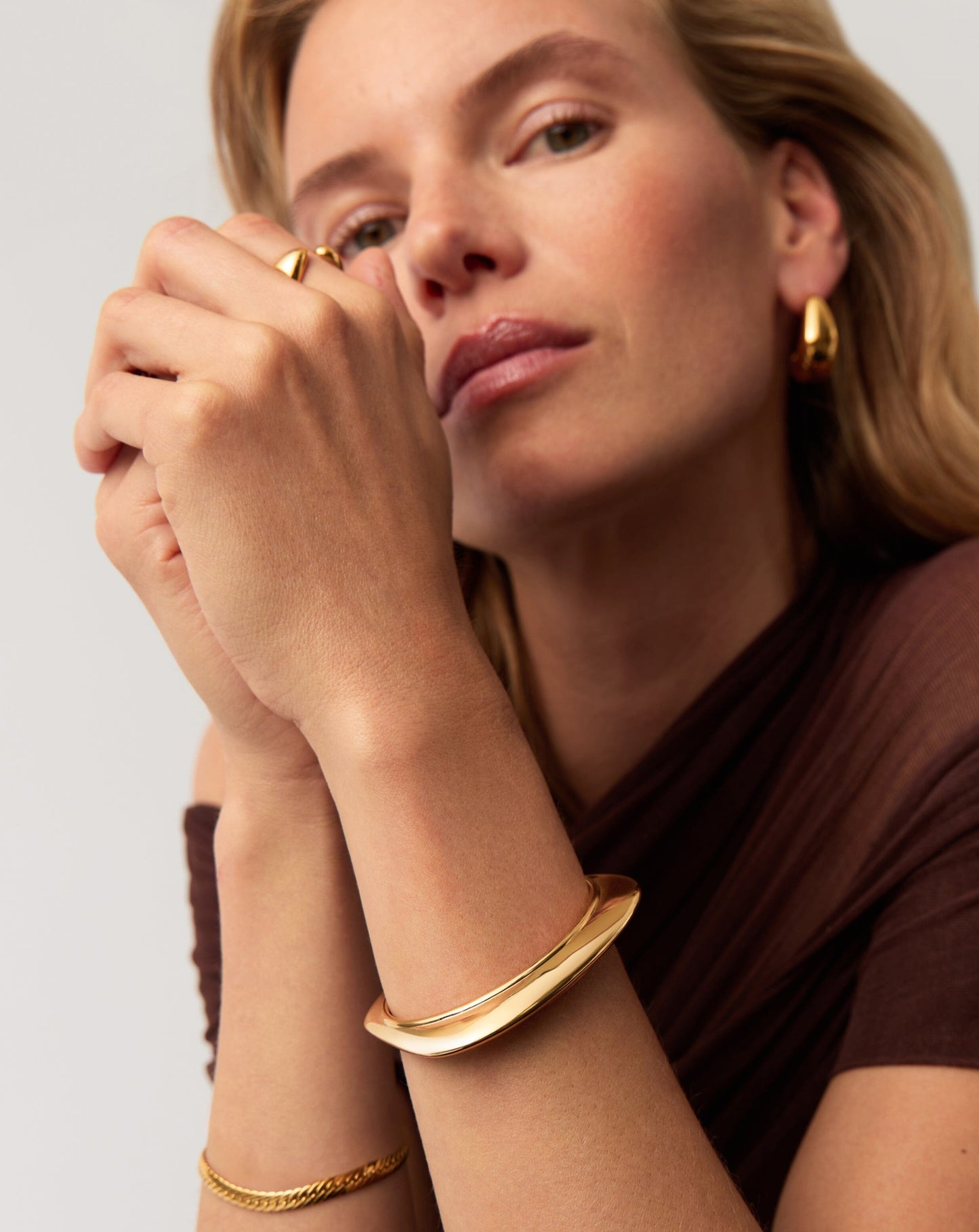 Hera Dome Statement Cuff Bracelet | 18ct Gold Plated