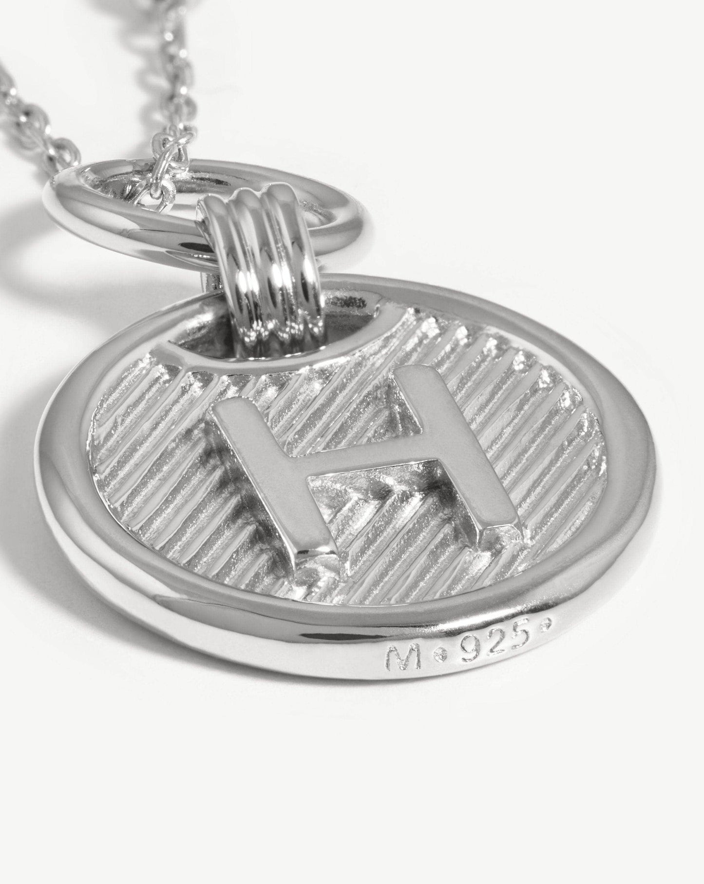 Initial Pendant Necklace - Initial H | Sterling Silver