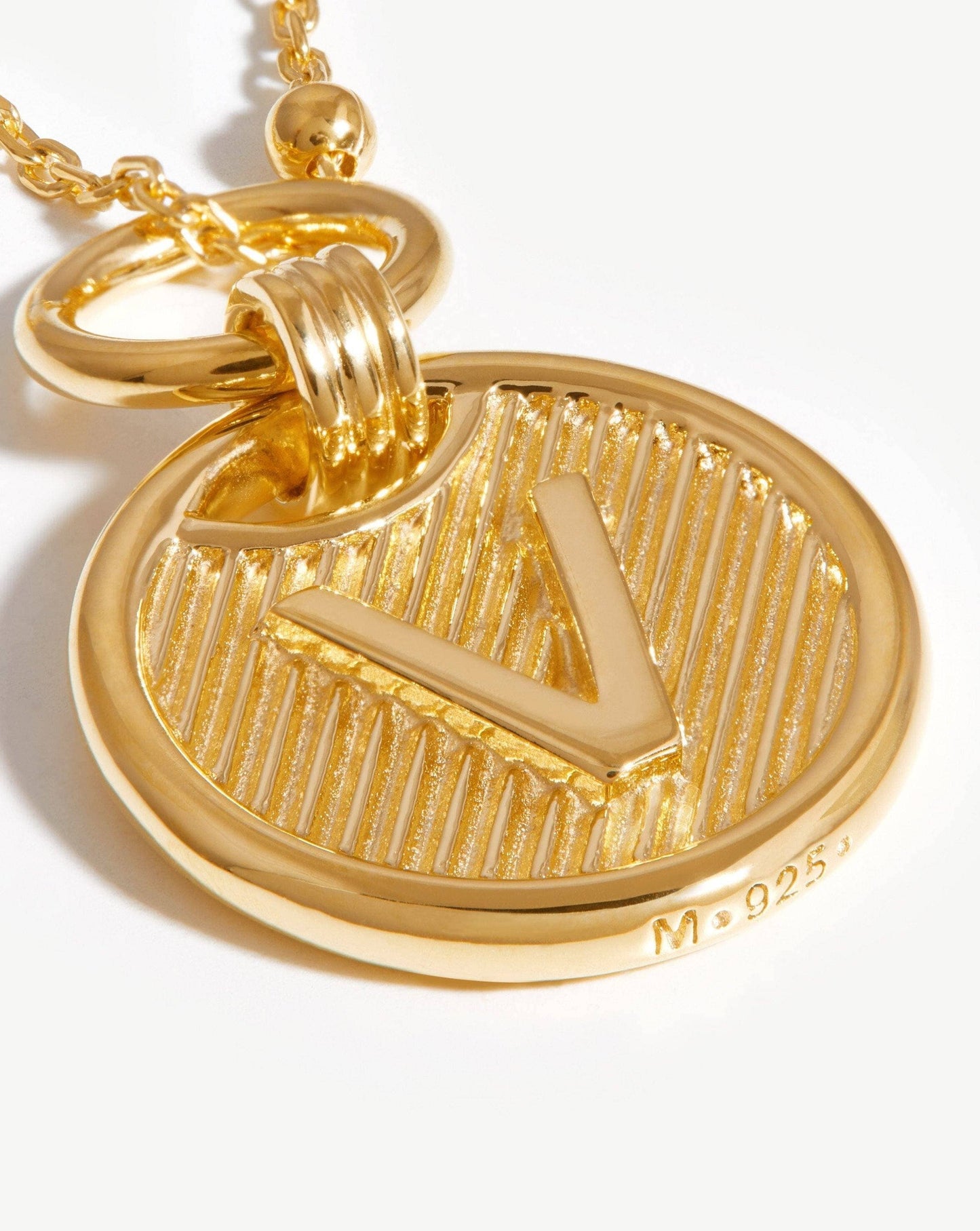 Initial Pendant Necklace - Initial V | 18ct Gold Vermeil