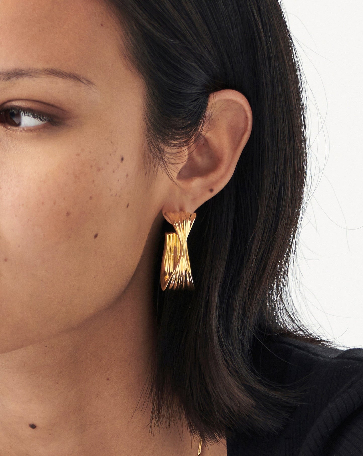 Large Wave Hoop Earrings