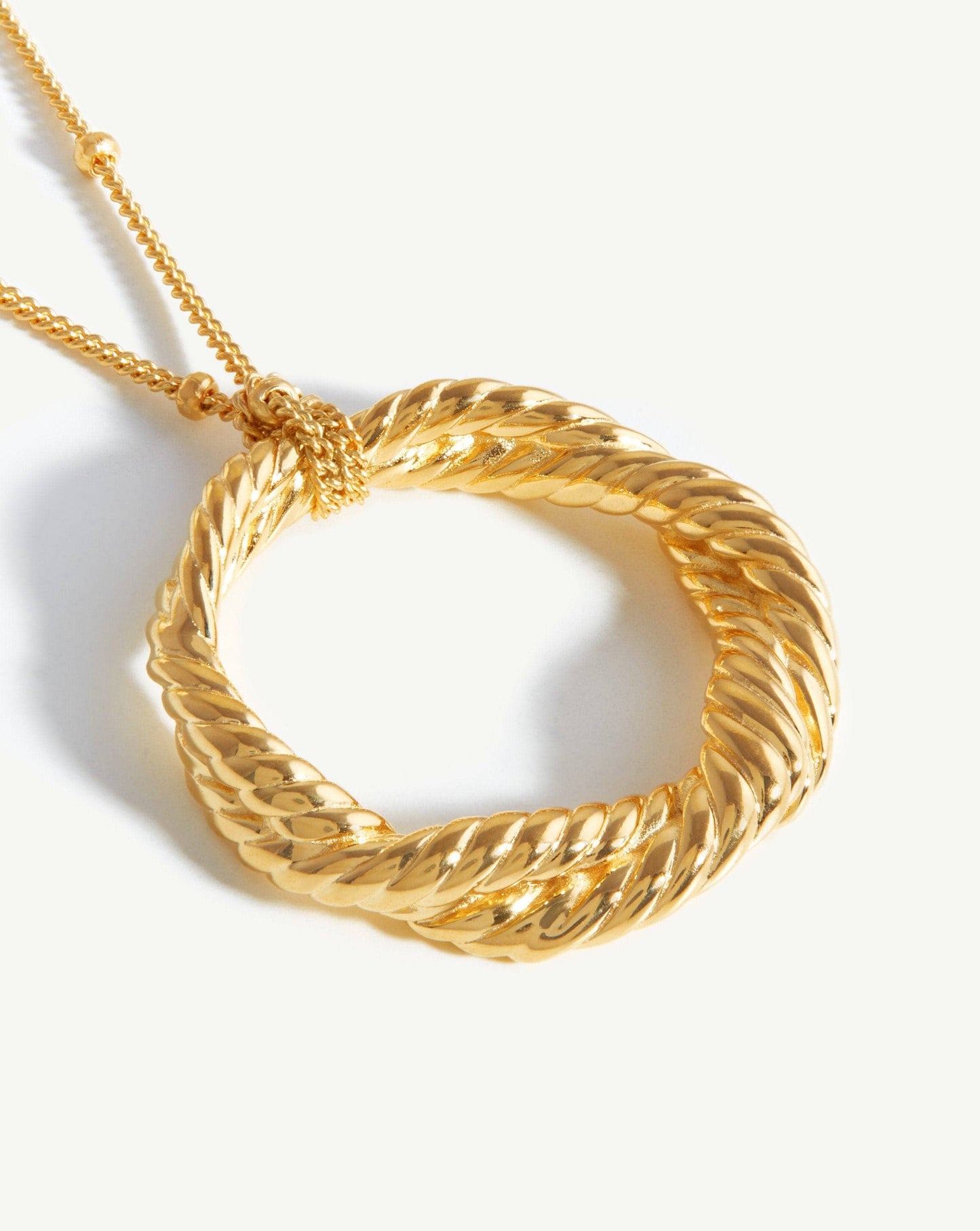 Marina Double Rope Round Pendant Necklace