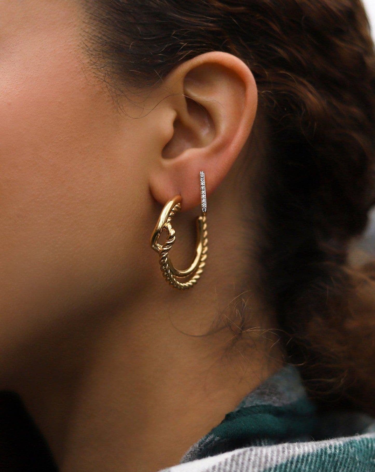 Large Reel Twine Hoop Earrings