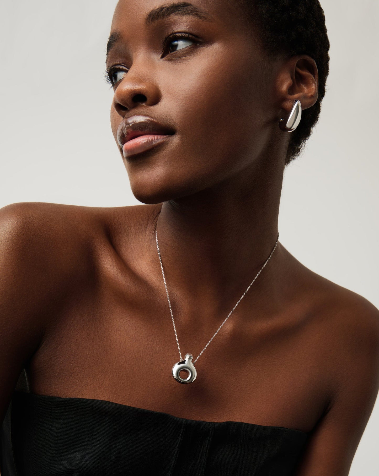 Message in a Bottle Molten Pendant Necklace | Silver Plated