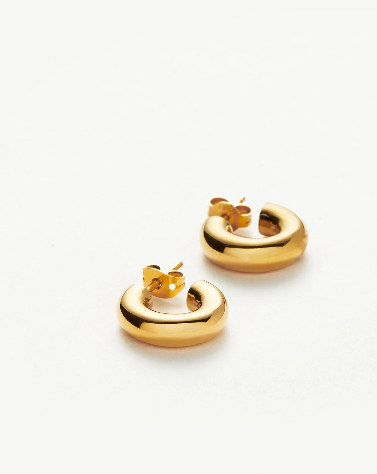 Chubby Tunnel Mini Hoop Earrings | 18ct Gold Plated