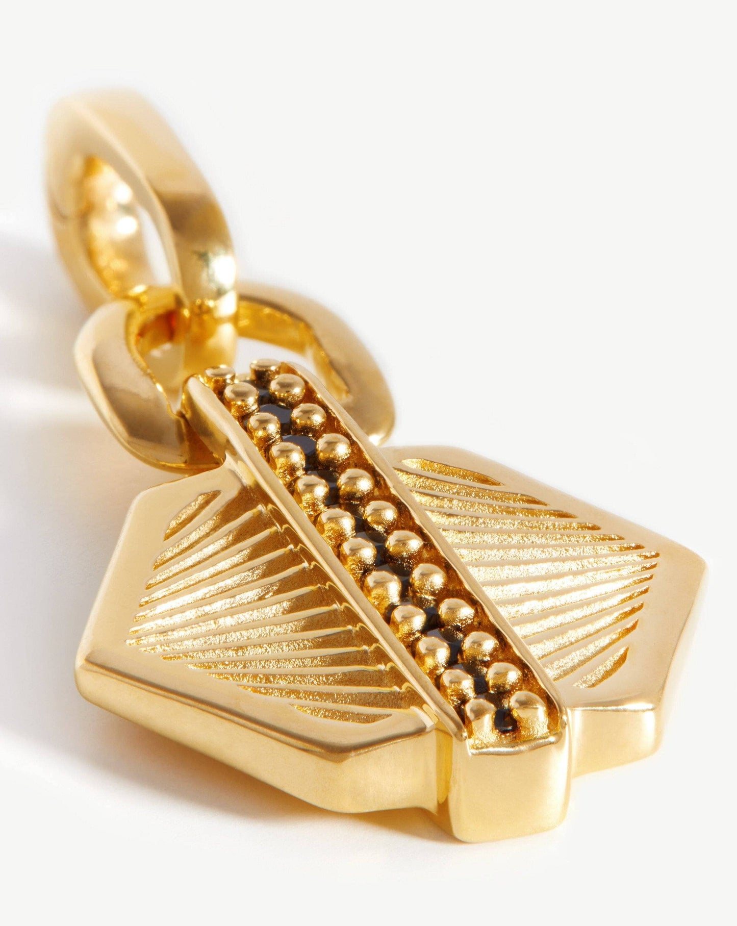 Pave Hex Clip-On Pendant | 18ct Gold Plated/Black Onyx