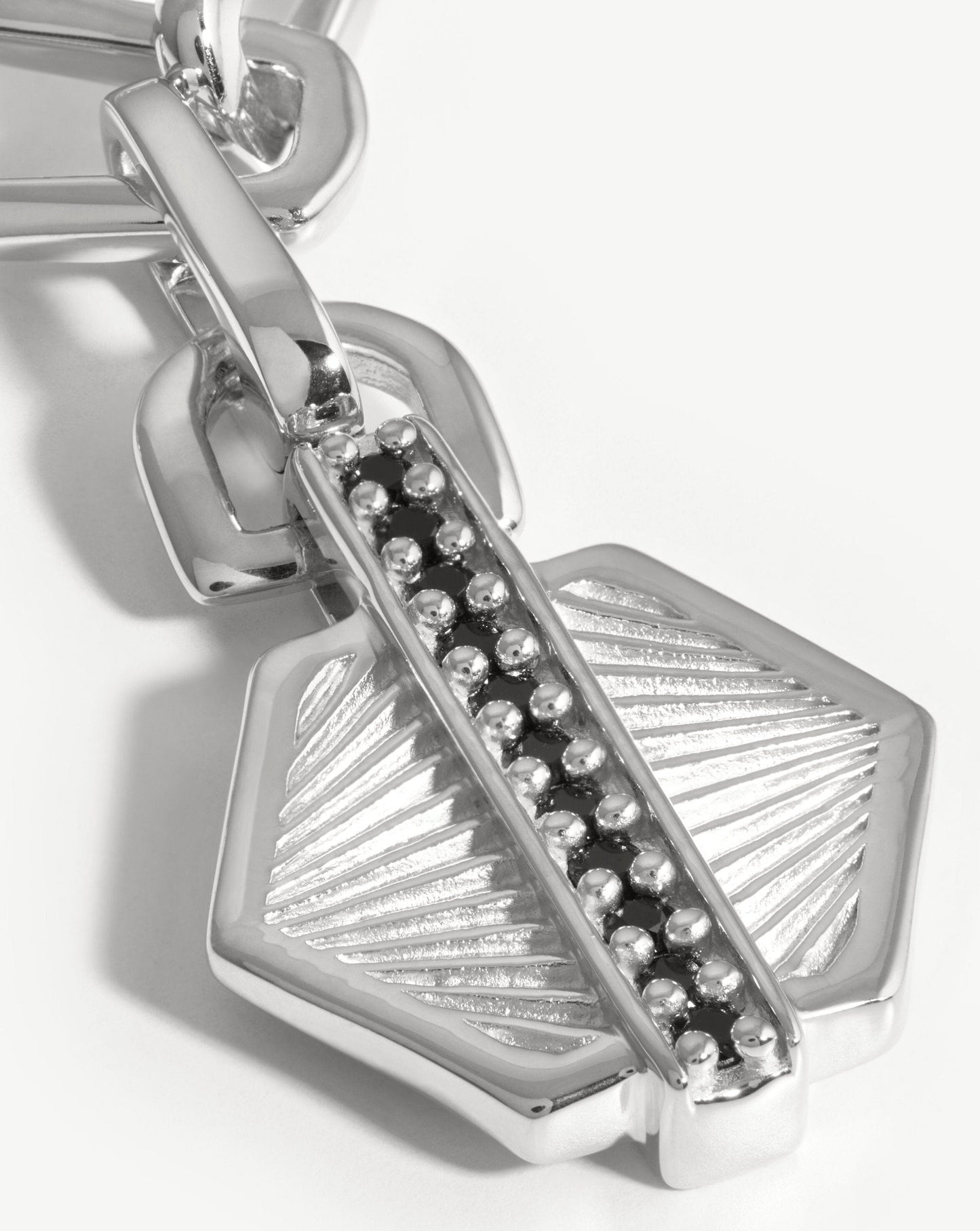 Pave Hex Twisted Link Chain Necklace