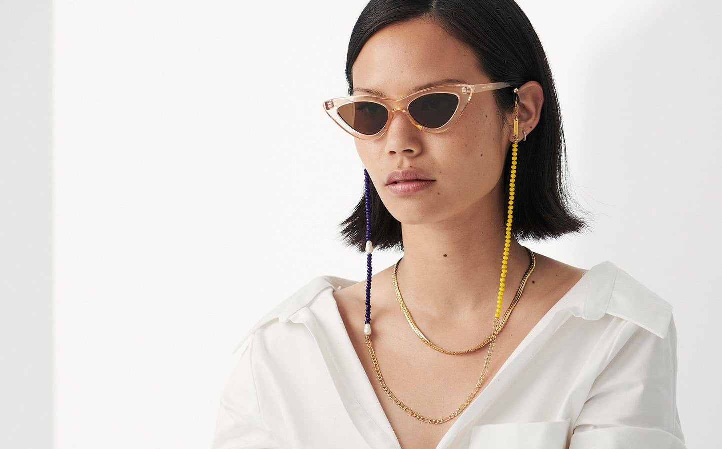 Pearl, Multi Rondelle & Figaro Eyewear Chain