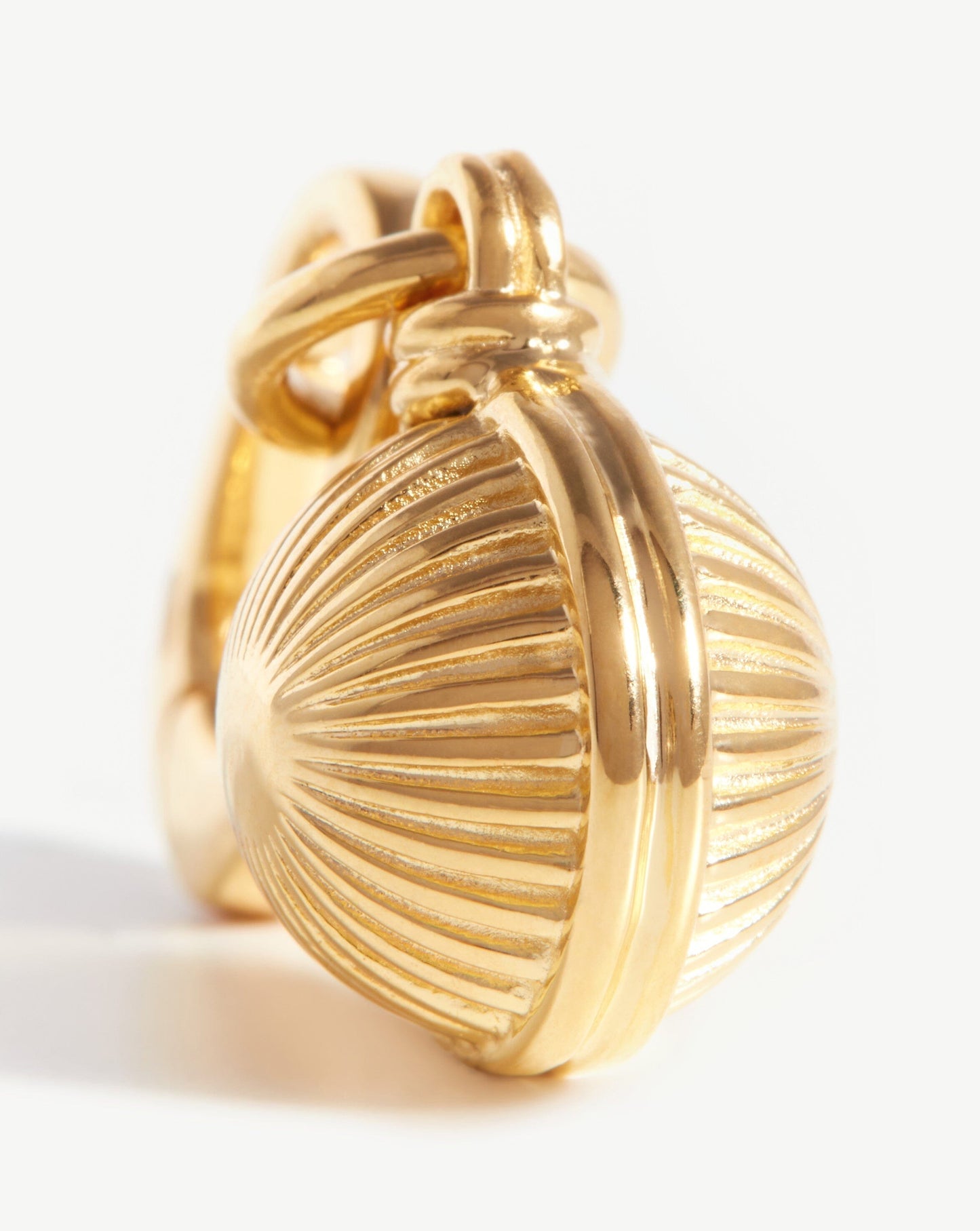 Ridge Sphere Clip-On Pendant | 18ct Gold Plated