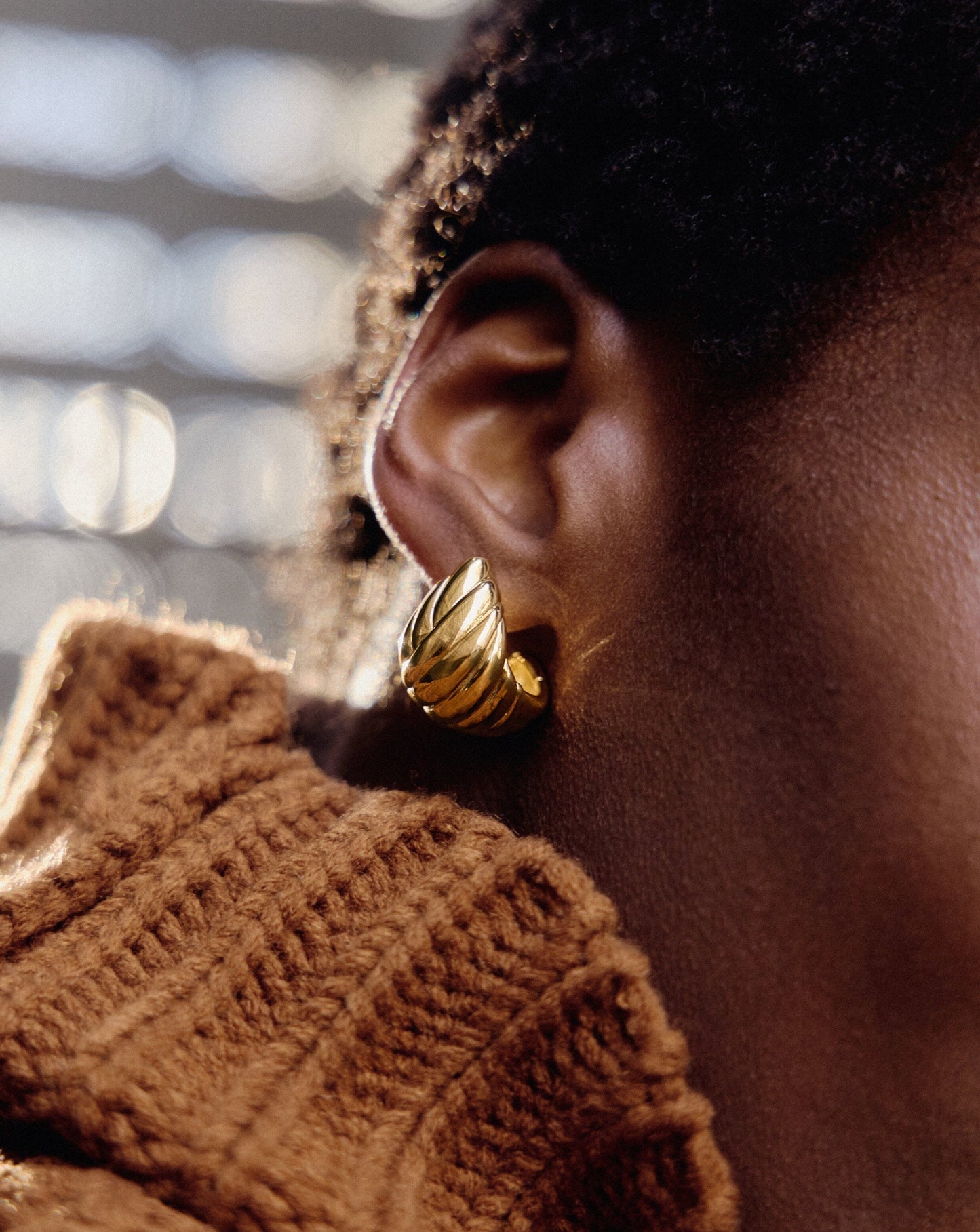 Rouje Lucia Dome Hoop Earrings | 18ct Gold Plated