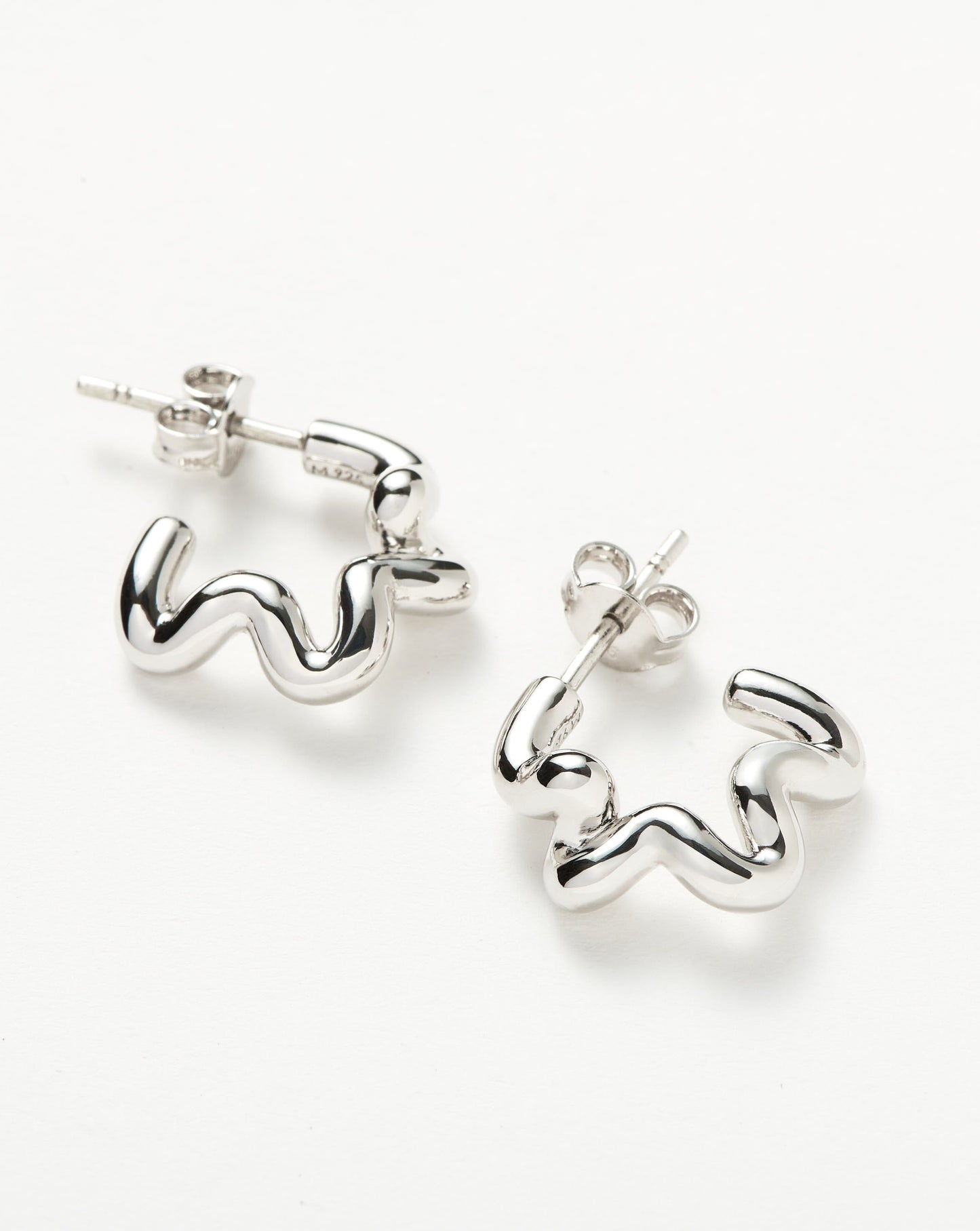Squiggle Small Hoop Earrings | Sterling Silver