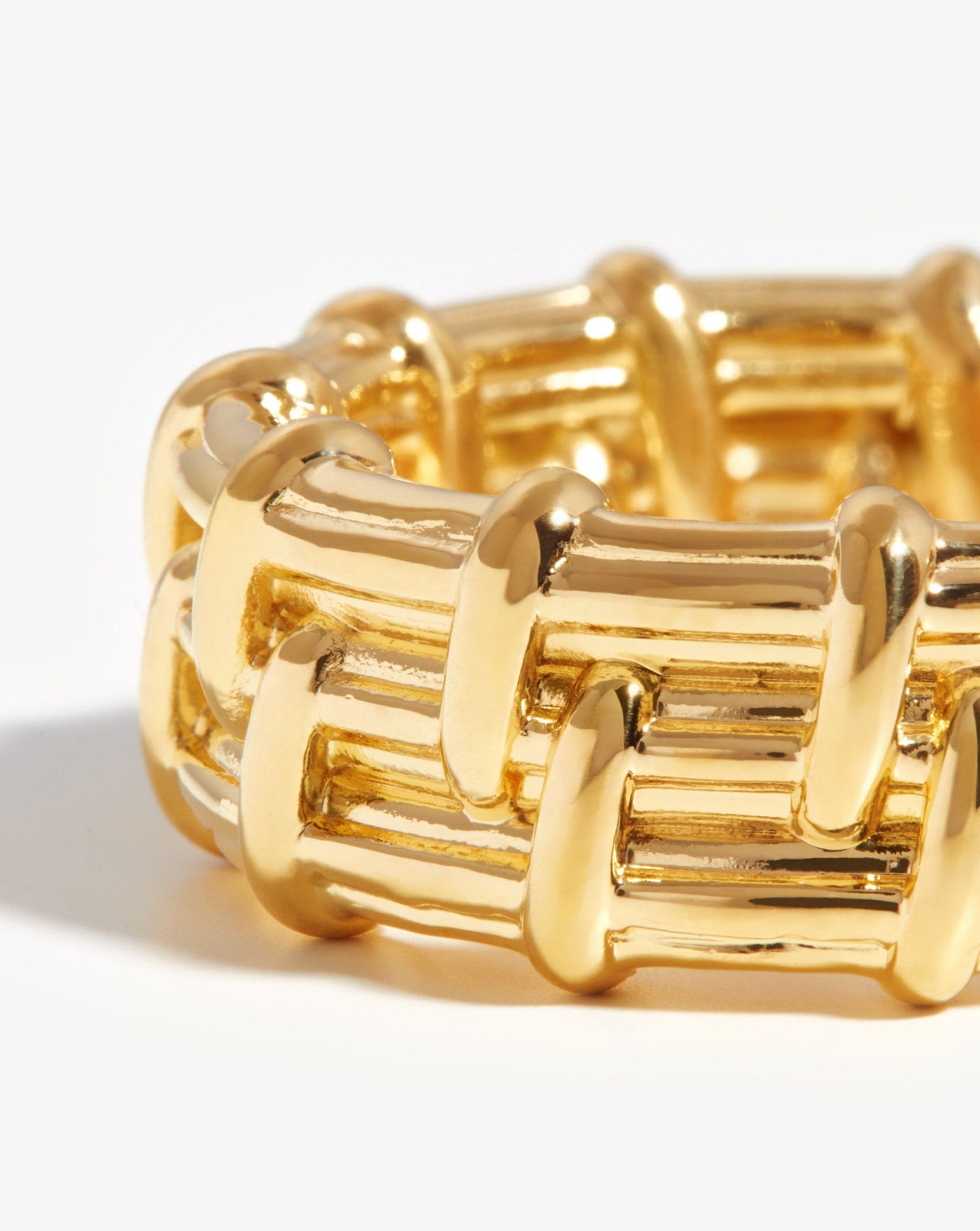 Wide Raffia Ring | 18ct Gold Plated