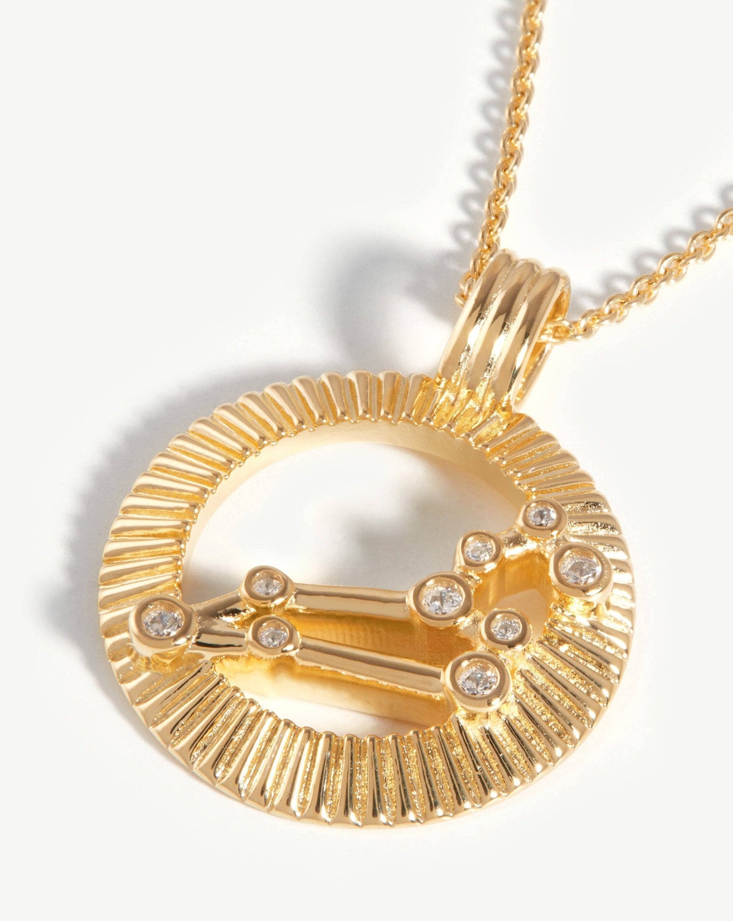 Zodiac Constellation Pendant Necklace - Leo | 18ct Gold Vermeil/Leo