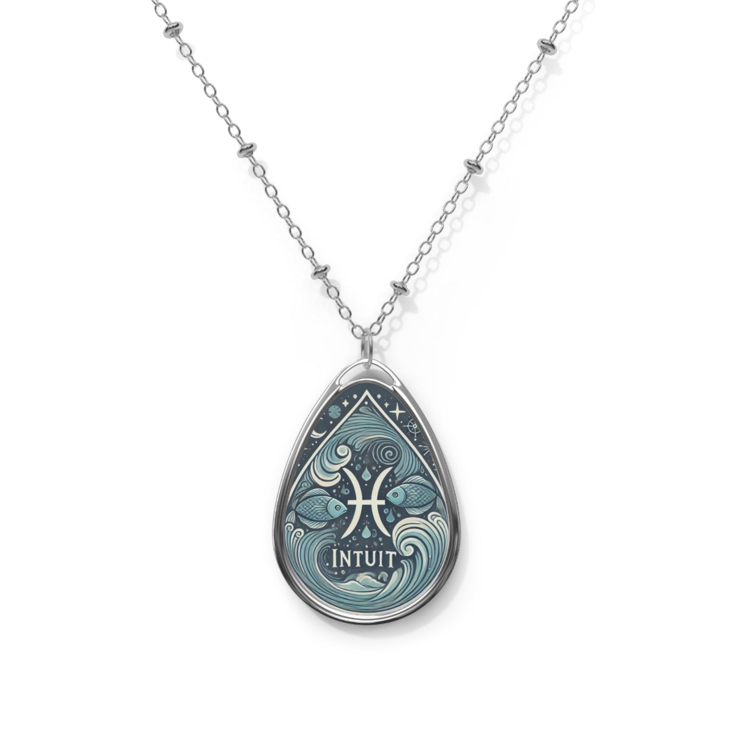 Intuit Pisces Zodiac Necklace in a Dreamy Fish Pendant with Mystic Design