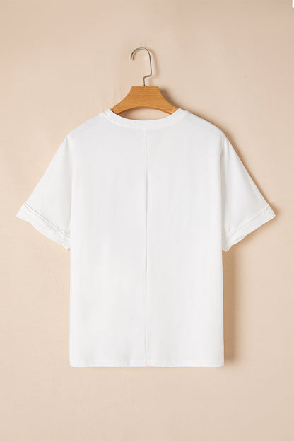 White Lucky Tinsel Graphic St Patrick Fashion Tee