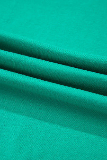 Sea Green Sequin Mardi Gras Letter Graphic T Shirt
