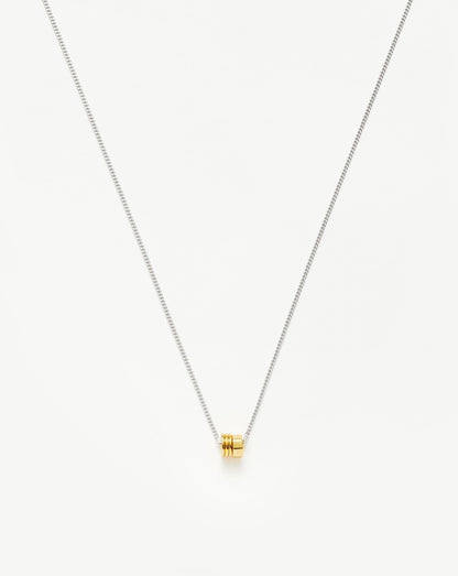 Abacus Beaded Floating Charm Necklace | 18ct Recycled Gold Vermeil and Rhodium on Sterling Silver