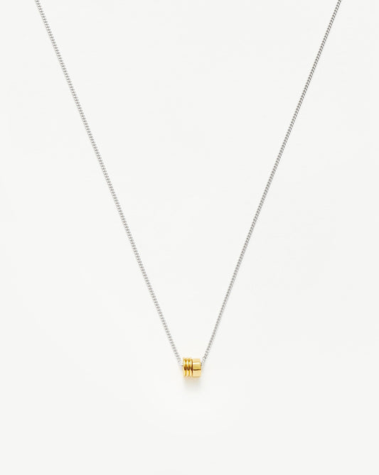 Abacus Beaded Floating Charm Necklace | 18ct Recycled Gold Vermeil and Rhodium on Sterling Silver