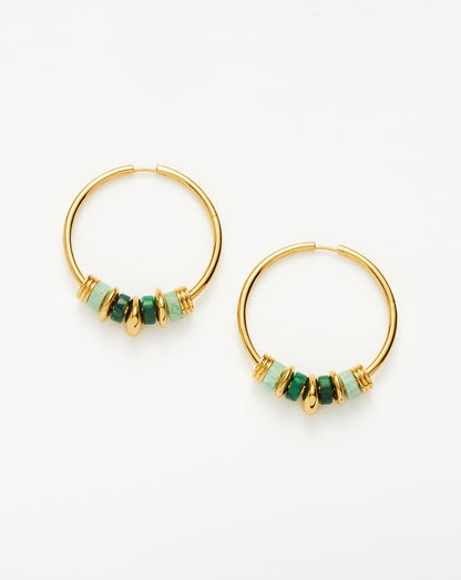 Abacus Beaded Large Charm Hoop Earrings | 18ct Recycled Gold Vermeil on Recycled Sterling Silver