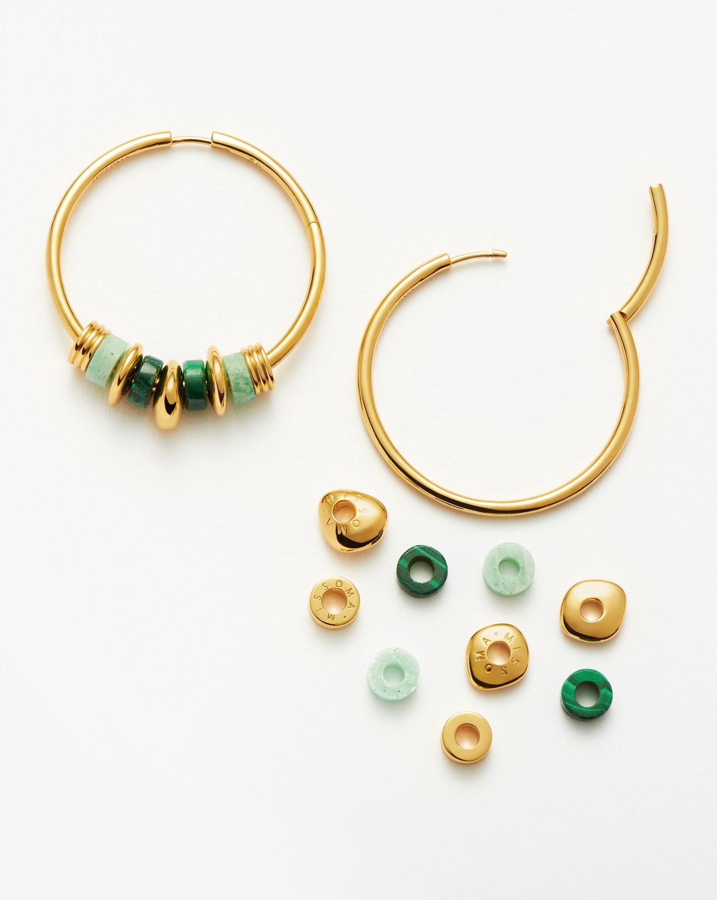 Abacus Beaded Large Charm Hoop Earrings | 18ct Recycled Gold Vermeil on Recycled Sterling Silver