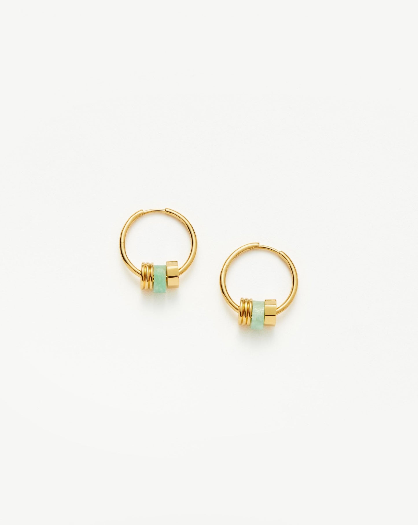 Abacus Beaded Small Charm Hoop Earrings | 18ct Recycled Gold Vermeil on Recycled Sterling Silver