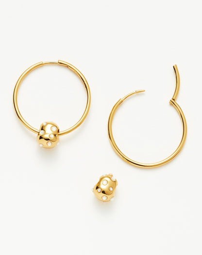 Abacus Nugget Medium Charm Hoop Earrings | 18ct Recycled Gold Vermeil on Recycled Sterling Silver