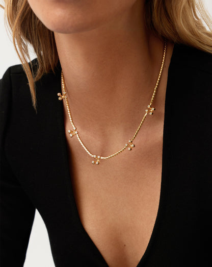Atom Charm Necklace | 18ct Gold Plated Cubic Zirconia