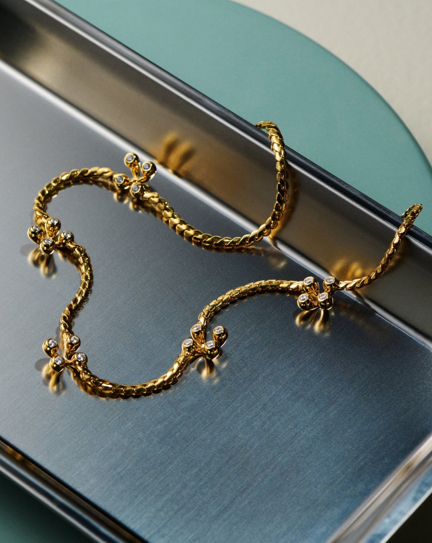 Atom Charm Necklace | 18ct Gold Plated Cubic Zirconia