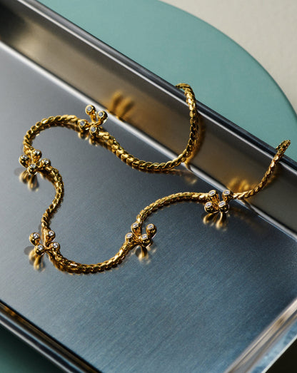 Atom Charm Necklace | 18ct Gold Plated Cubic Zirconia