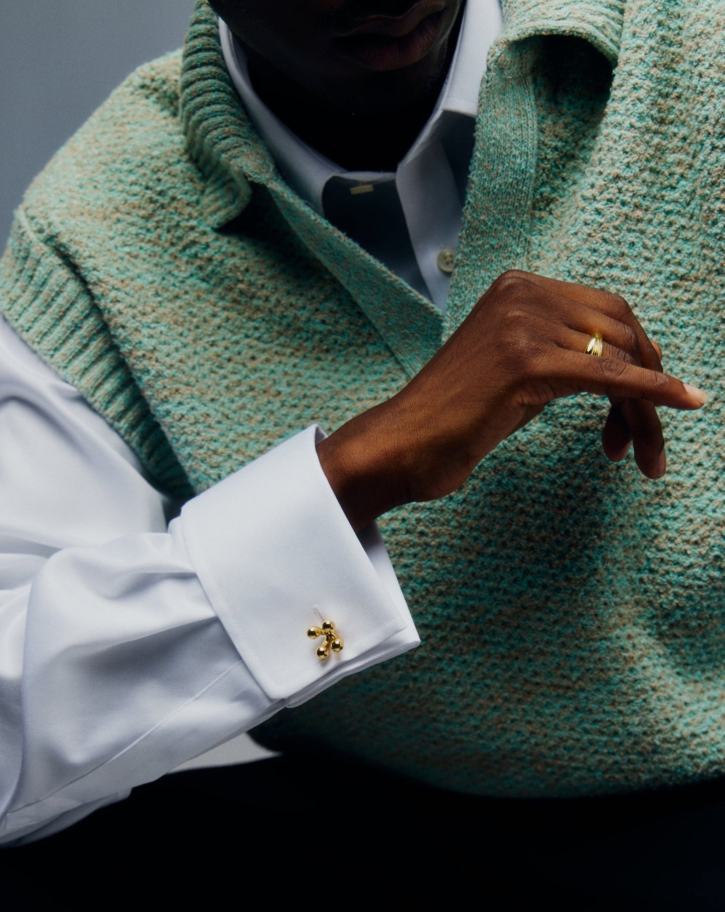 Atom Cufflinks | 18ct Gold Plated Cubic Zirconia