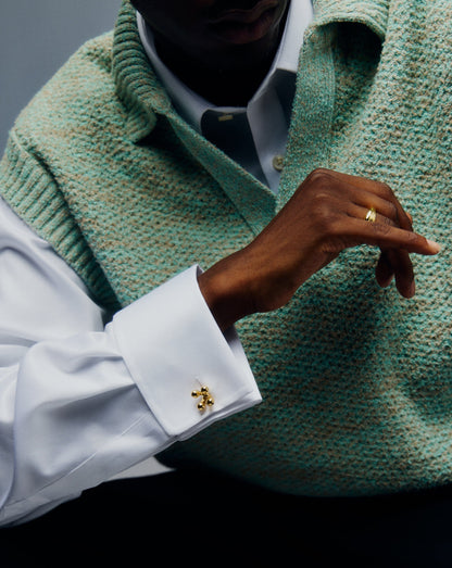Atom Cufflinks | 18ct Gold Plated Cubic Zirconia