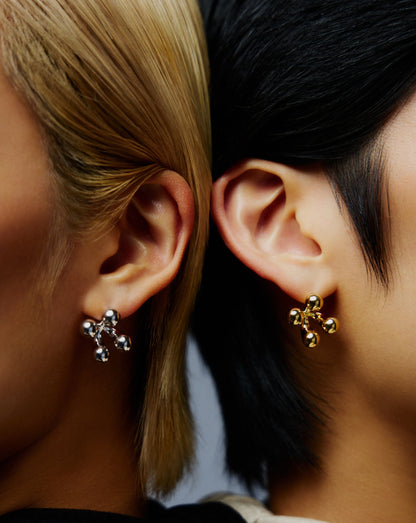 Atom Oversized Stud Earrings | 18ct Gold Plated