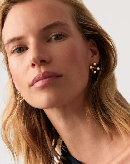 Atom Oversized Stud Earrings | 18ct Gold Plated