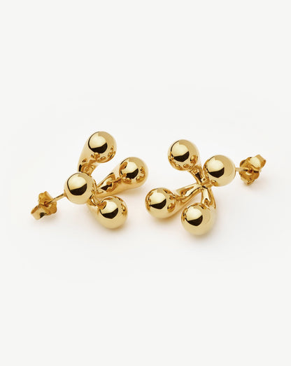 Atom Oversized Stud Earrings | 18ct Gold Plated