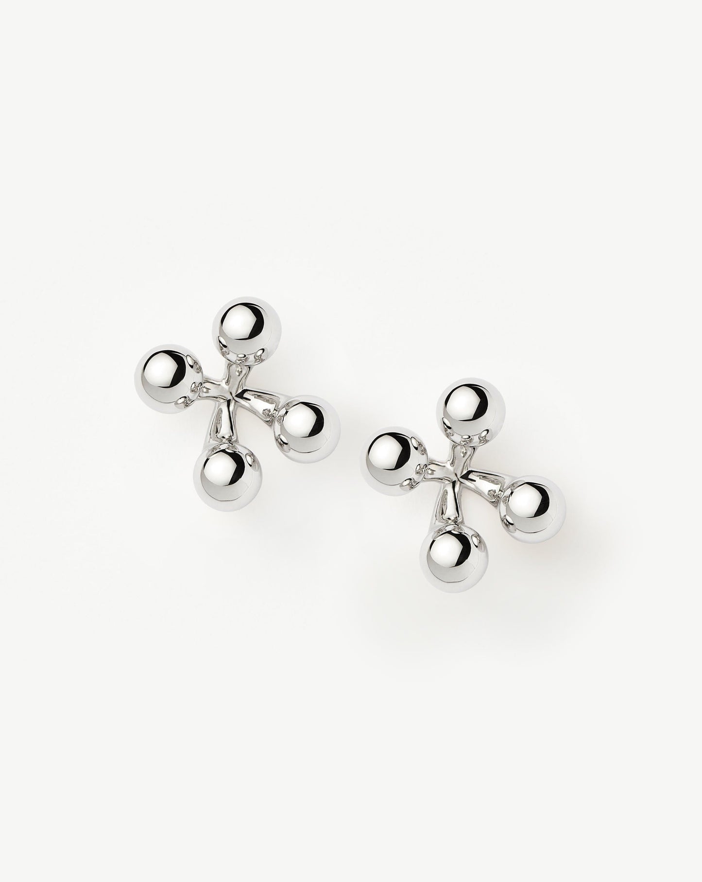 Atom Oversized Stud Earrings | Silver Plated