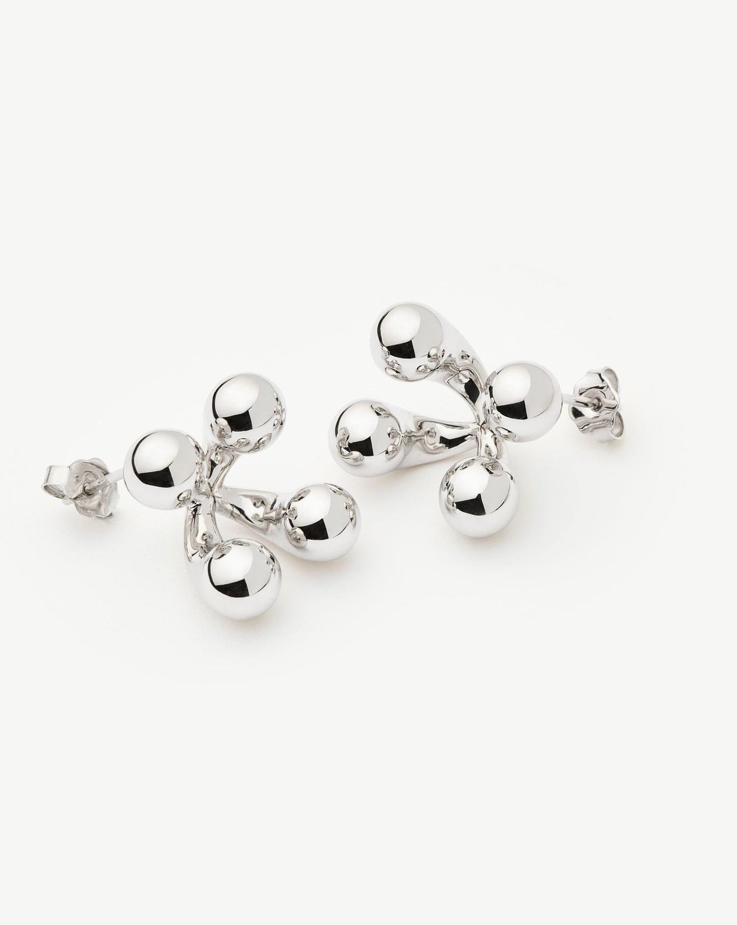 Atom Oversized Stud Earrings | Silver Plated