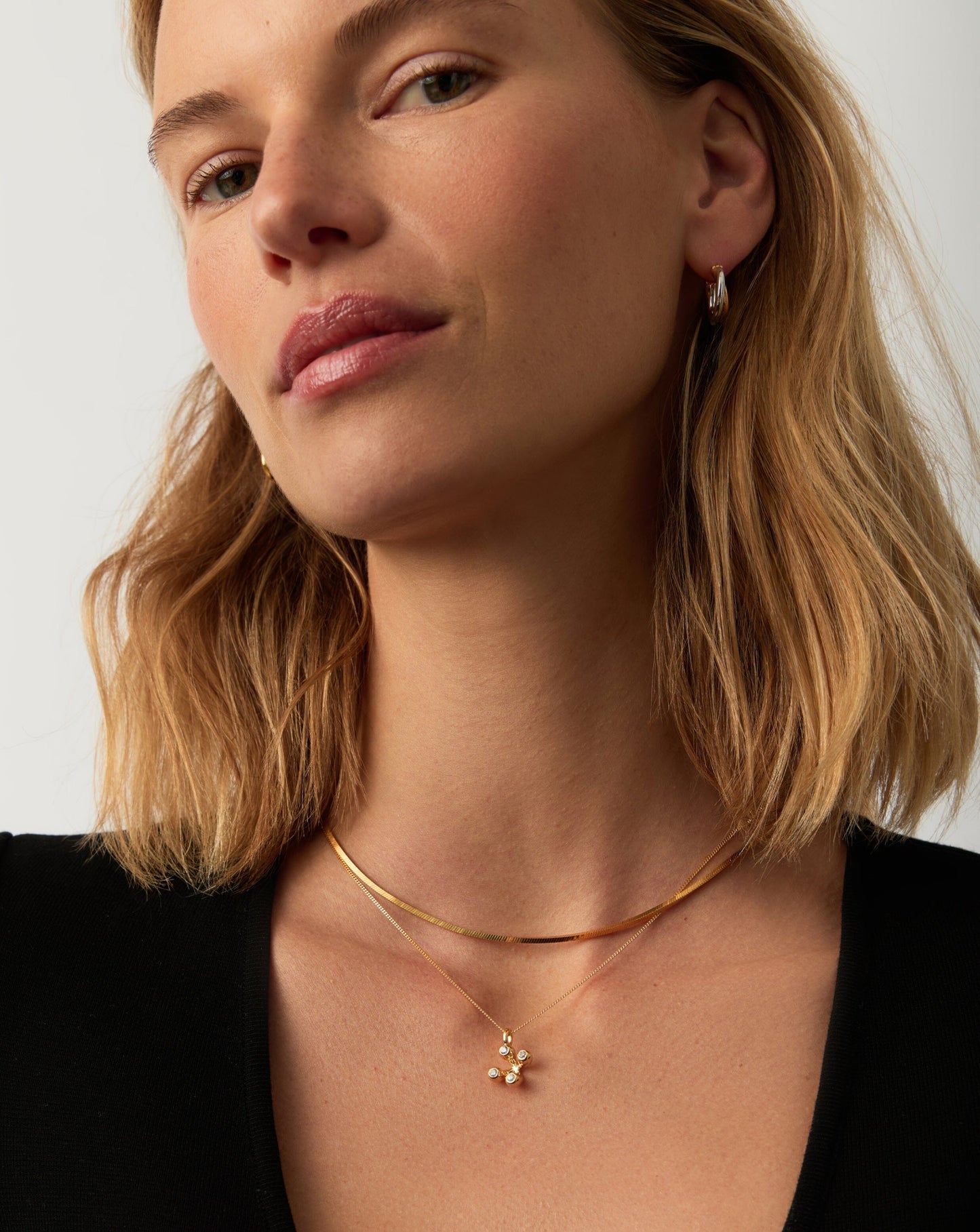 Atom Pendant Necklace | 18ct Gold Vermeil Cubic Zirconia