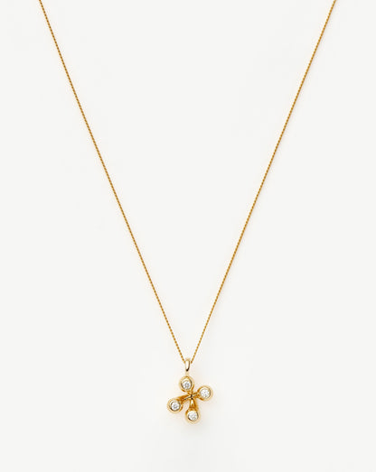 Atom Pendant Necklace | 18ct Gold Vermeil Cubic Zirconia