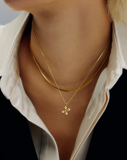 Atom Pendant Necklace | 18ct Gold Vermeil Cubic Zirconia
