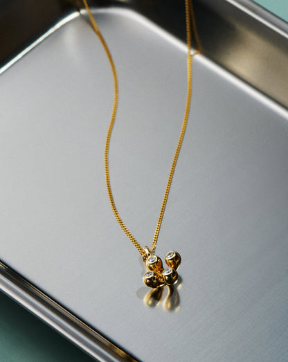 Atom Pendant Necklace | 18ct Gold Vermeil Cubic Zirconia