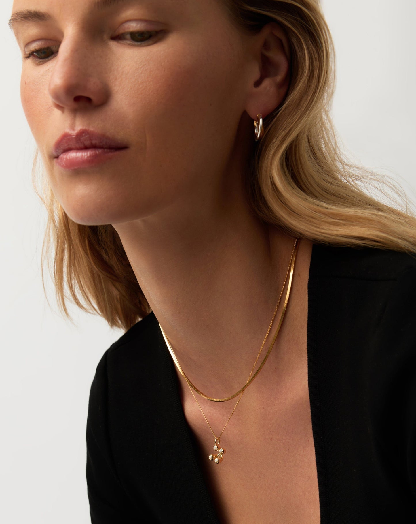 Atom Pendant Necklace | 18ct Gold Vermeil Cubic Zirconia